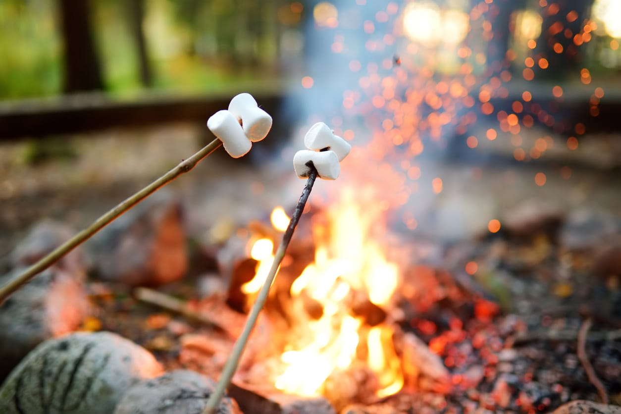 Smores at a campfire