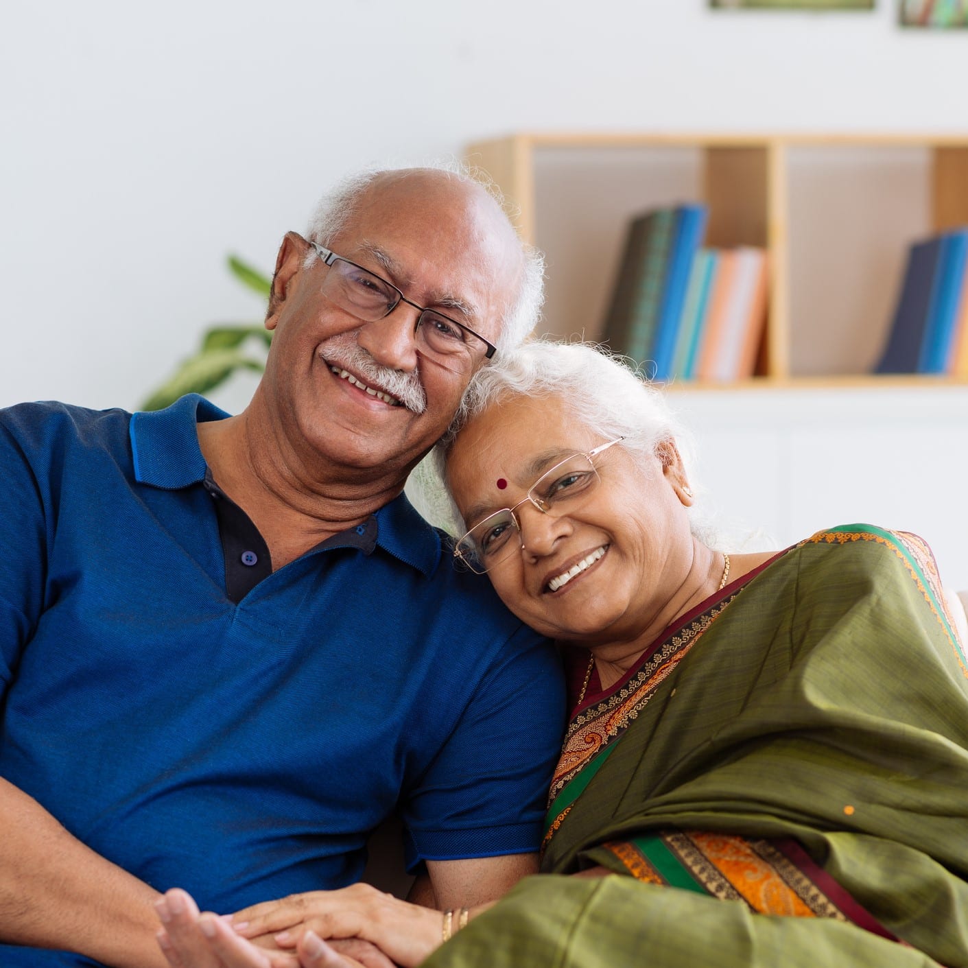 Happy older couple maintaining their balance.